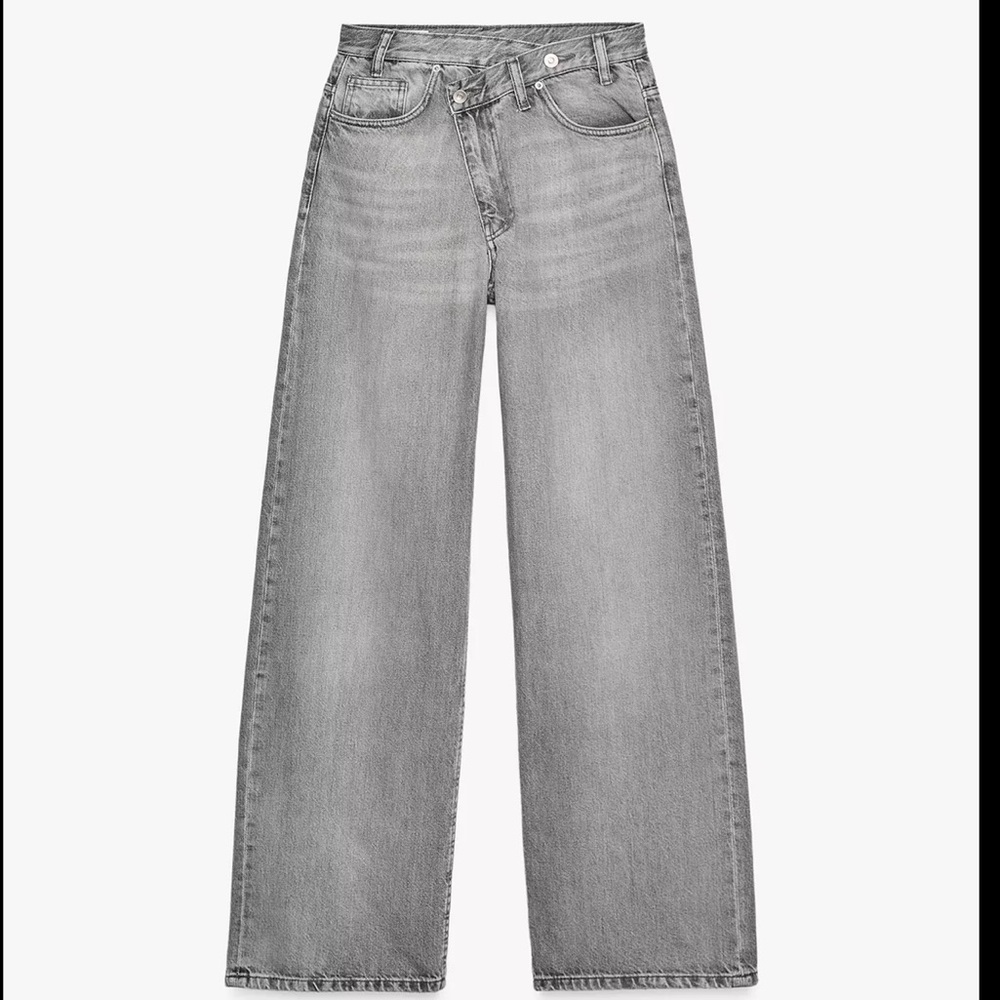 Zara Gray Flare & Wide Leg Jeans